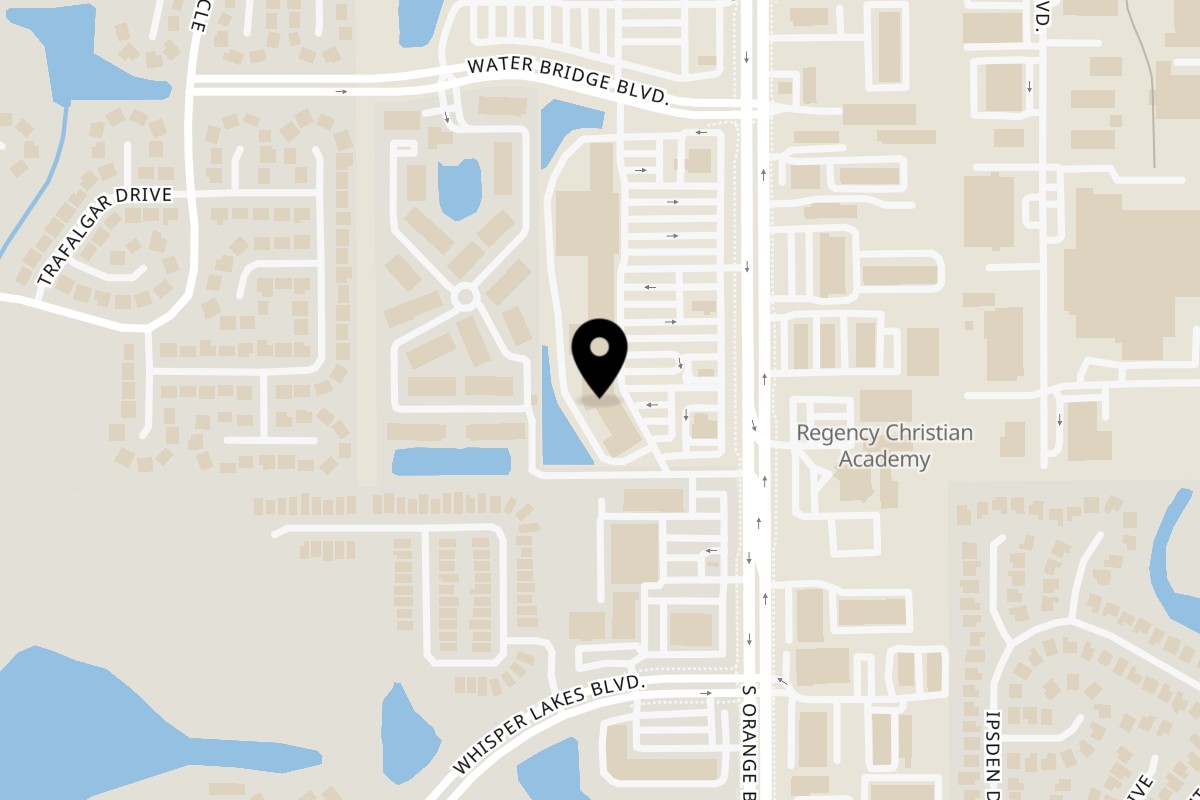 Map showing the location of Kabab King FL on 11352 S Orange Blossom Trl in Orlando